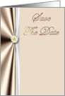 Save The Date with flower daisy and ribbon on satin look card