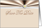 Save The Date with flower daisy and ribbon on satin look card