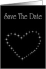 Save The Date with love heart and stars card