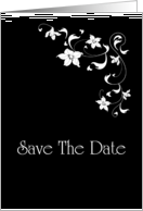 Save The Date with flowers and scrolls card