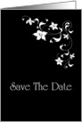 Save The Date with flowers and scrolls card