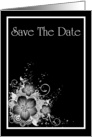 Save The Date with flowers and scrolls card