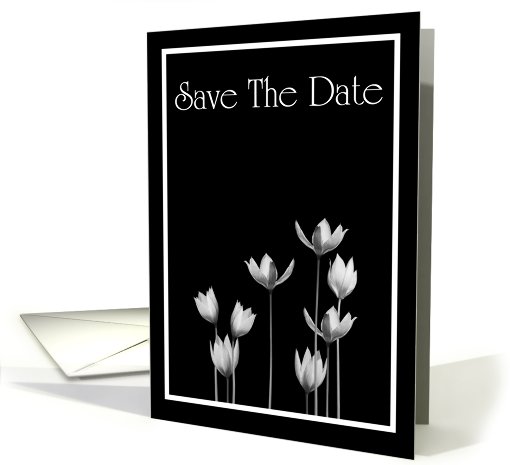 Save The Date with flowers and scrolls card (769427)