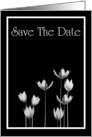 Save The Date with flowers and scrolls card