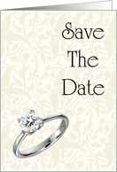 Save The Date with diamond ring Engagement ring card