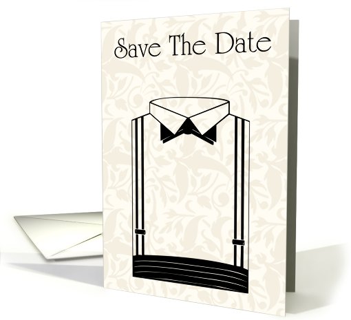 Save The Date with tuxedo suit and bow tie card (769964)