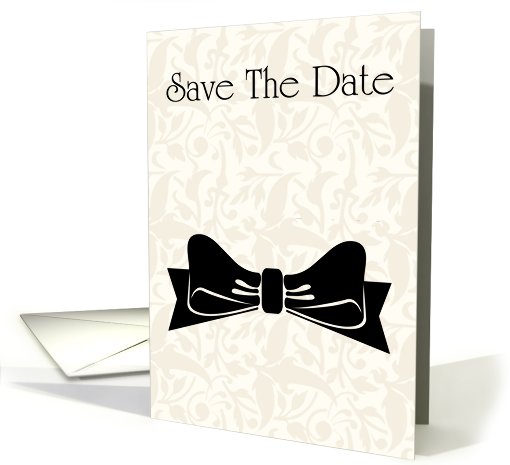 Save The Date with bow tie Wedding card (769965)