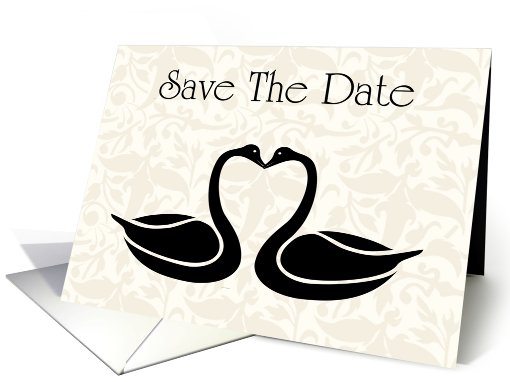Save The Date with kissing swans card (769966)