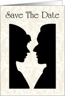 Save The Date with couple, Wedding Bride and Groom to be. card