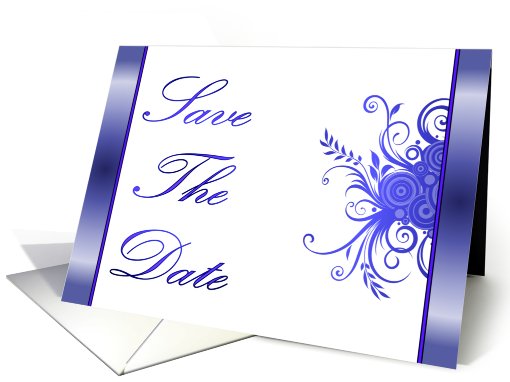 Save The Date with flowers and scrolls card (771897)