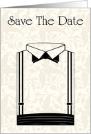 Save The Date with flowers and scrolls for Engagement card