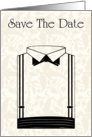 Save The Date with flowers and scrolls for Engagement card