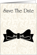 Save The Date with flowers and scrolls for Engagement card