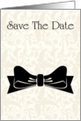 Save The Date with flowers and scrolls for Engagement card
