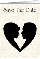 Save The Date with flowers and scrolls for Engagement card