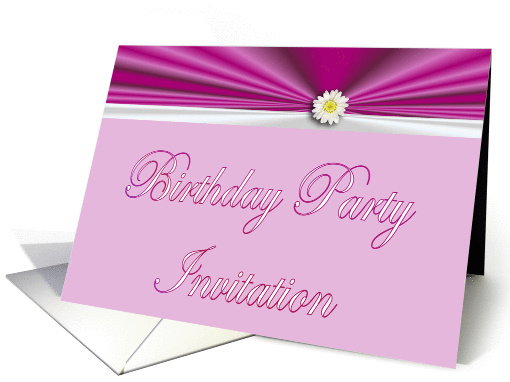 Birthday Party Invitation with daisy flower card (779098)