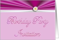 Birthday Party Invitation with daisy flower card