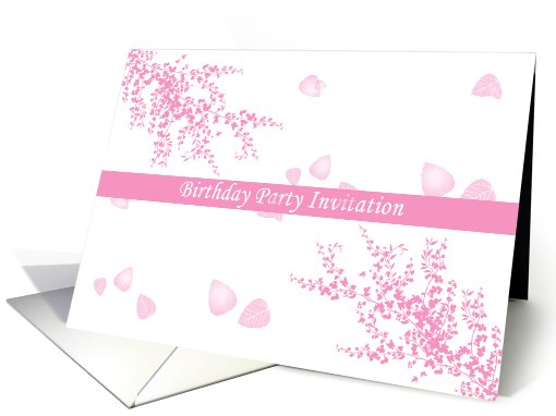 Birthday Party Invitation with pink cherry blossoms card (779122)