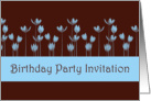 Birthday Party Invitation with blue flowers card