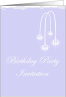 Birthday Party Invitation with white scrolls card