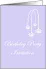 Birthday Party Invitation with white scrolls card