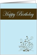 Happy Birthday with flowers scrolls card