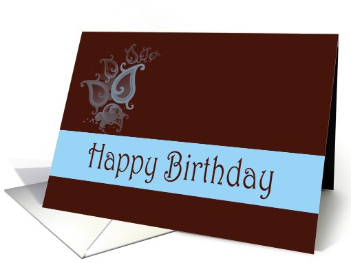 Happy Birthday with flowers scrolls card (779175)