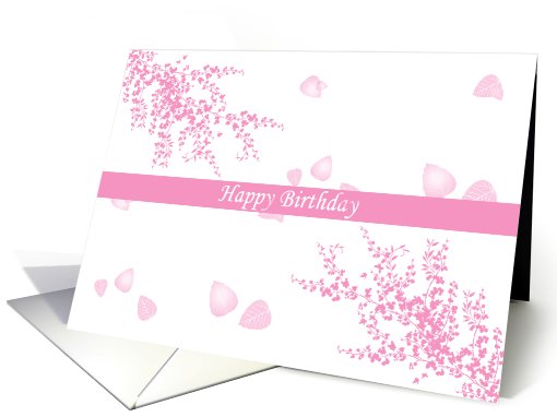 Happy Birthday with flowers scrolls card (779178)