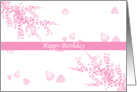 Happy Birthday with flowers scrolls card