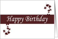 Happy Birthday with flowers scrolls card