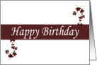 Happy Birthday with flowers scrolls card