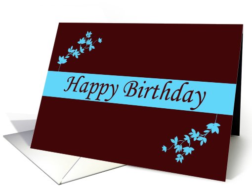 Happy Birthday with flowers scrolls card (779182)