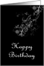 Happy Birthday with flowers scrolls card