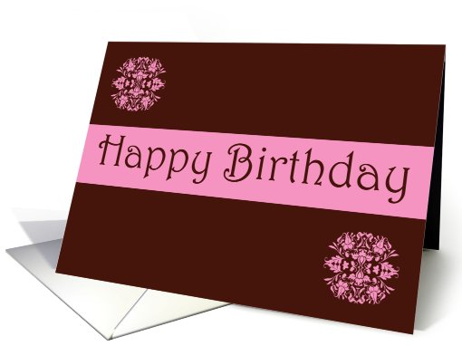 Happy Birthday with scrolls card (779248)