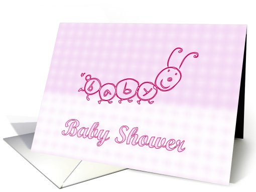 Baby Shower Invitation. Baby girl infant newborn baby caterpillar card