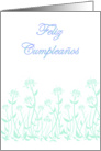 Feliz Cumpleaos Birthday Spanish Birthday with floral blue scrolls card