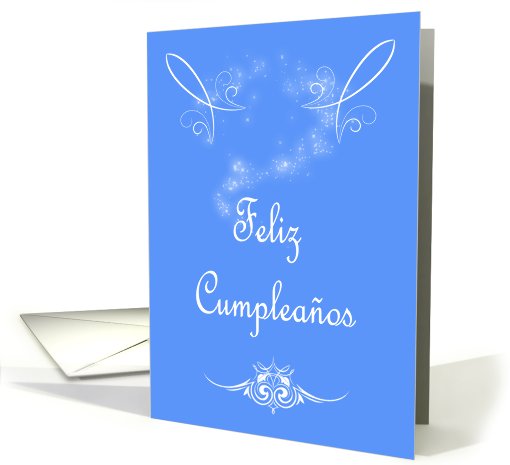 Feliz Cumpleaos Birthday Spanish Birthday card with scrolls card