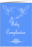 Feliz Cumpleaos Birthday Spanish Birthday card with scrolls card