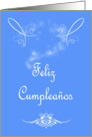 Feliz Cumpleaños Birthday Spanish Birthday card with scrolls card