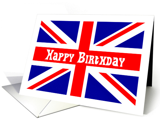 Union Jack Birthday card English UK British flag red,... (845531)