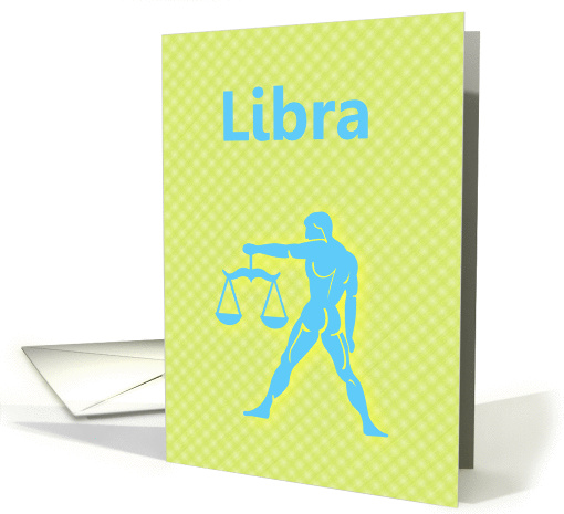 Libra September October Birthday with zodiac sign scales card (879234)