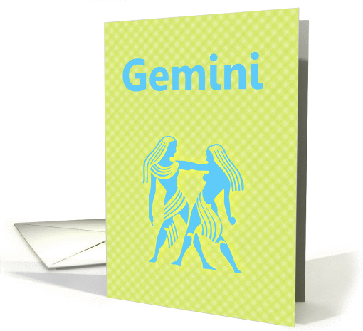 Gemini May June Birthday with zodiac sign twins card (879235)