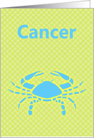 Cancer June July Birthday with zodiac sign crab card