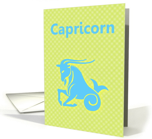 Capricorn December January Birthday with zodiac sign goat card