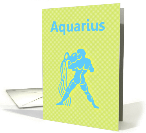 Aquarius January February Birthday with zodiac sign water card