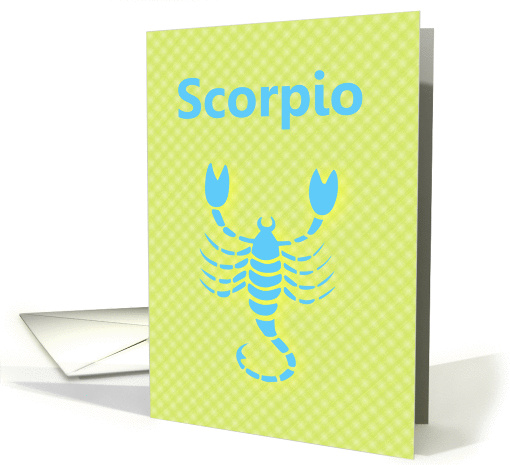 Scorpio October November Birthday with zodiac sign scorpion card