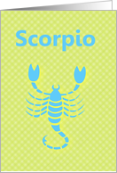 Scorpio October November Birthday with zodiac sign scorpion card