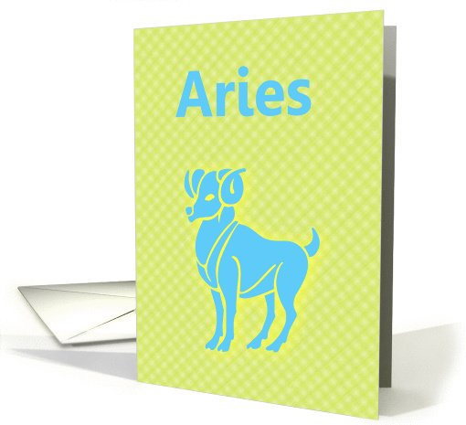 Aries March April Birthdaywith zodiac sign ram sheep card (879254)