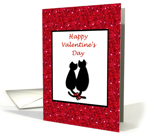 Happy Valentine's Day I love you with cute cats cuddling card (890591)