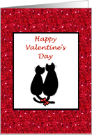 Happy Valentine’s Day I love you with cute cats cuddling card